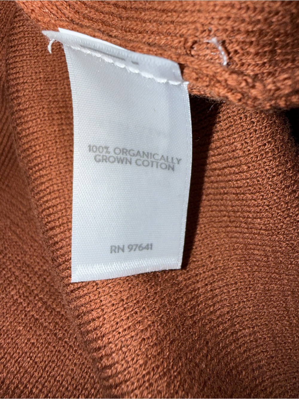 J.JILL V-Neck Long Sleeve 100% Cotton Sweater in Rust Size Large - Picture 5 of 5